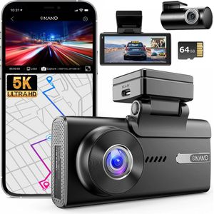 Nanocam M93 Pro - Dashcam - 4K - Met Achtercamera - 64GB Micro SD - 4,0 Inch Touchscreen LCD - Nachtzicht