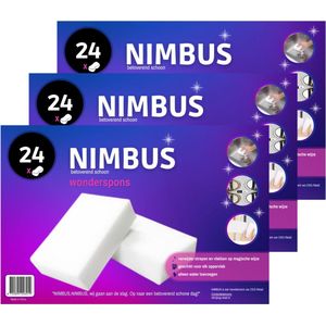 NIMBUS Wonderspons - 72 stuks (3x24) Melamine Spons - Extra Dik