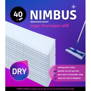 NIMBUS Magic Floorwipes Refill (40x) - Droge Vloerdoekjes - Geschikt voor Swiffer