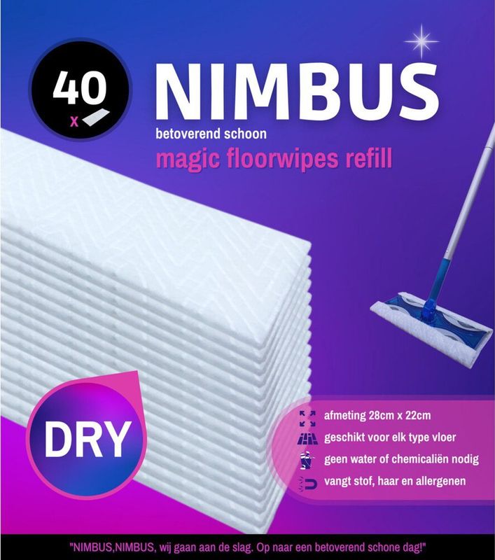 NIMBUS Magic Vloerdoekjes Navulling 40 stuks