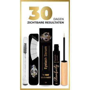 Glamfinity Lash Serum 5ML - Vegan & Dierproefvrij - Incl. meetkaart & wimperborstel - 100% Natuurlijke ingrediënten - Geschikt voor gevoelige ogen - Resultaat binnen 30 dagen - Wimperserum & Wenkbrauw serum - Lash lift