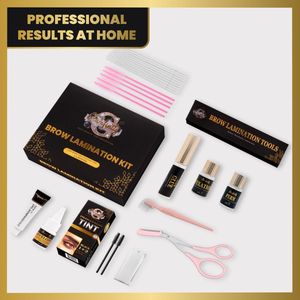Glamfinity Brow Lamination Kit - Wenkbrauw Lifting Set - Brow Lift - Inclusief Zwarte Wimper & Wenkbrauw Verf - Korte Inwerktijd 3-5 minuten
