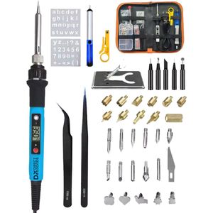 Professionele Pyrografie Machine Hout Branden Pen Gereedschap Set Elektrische Brander | 23 Tips | Etui | voor Hout Leer
