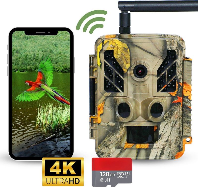 DirectGoods® Professionele WildCamera met Nachtzicht - 4K Ultra HD & 48MP - Incl. 128GB SD - Incl. Tripod - Incl. 12 batterijen