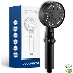 Westwood® - Waterbesparende Douchekop - Handdouche met hoge druk – Regendouche - 5 Massagestanden - Zwart Mat