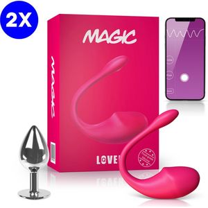 Magic™ - Vibrerend Tril Ei met App - Vibrator met Afstandsbediening - Sex toys en Vibrators voor Koppels en Vrouwen - 3.0 Clitoris Stimulator - GEEN ABONNEMENT - Roze