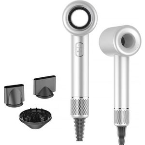 Haar Föhn - Blauw/Grijs - 2000 Watt - Ionische Föhns met Diffuser - 3 Magnetische Opzetstukken - 9 Verschillende Blaas Modus