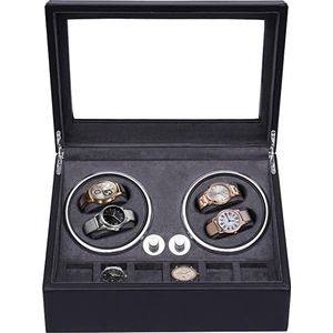 Olvy - Watchwinder - Luxe - Blauw - MDF - Voor 4 Horloges