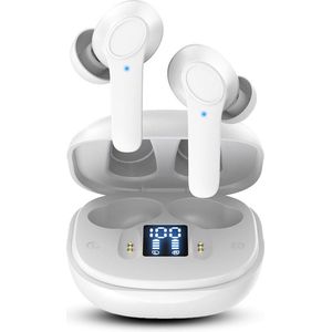Otiume - Draadloze Oordopjes - Bluetooth Oordopjes - Wireless Earbuds - 32 uur speeltijd - Hi-Fi Sound - Wit