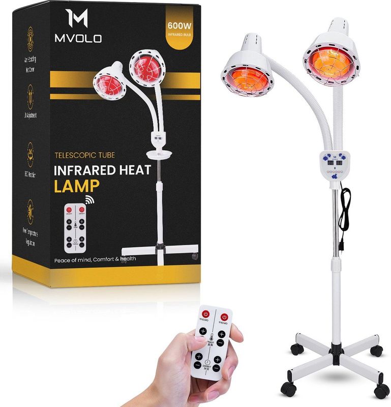 Mvolo® S1 – Dubbele Infraroodlamp – 600W Pijnverlichting & Spierherstel – Rood Licht Therapie voor Gewrichten - Huid & Slaapondersteuning