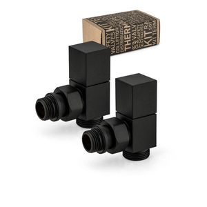 Radiator kraan zwart vierkant