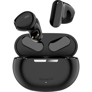 Sense14 T18 Mini Draadloze Oordopjes - Draadloze Oortjes Bluetooth 5.3 - USB-C, en 20 Uur Luistertijd - Zwart