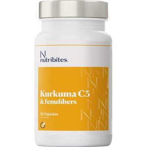 Nutribites Kurkuma C3 - Zuiver supplement op basis van kruiden - Antioxidant - 30 Vegan capsules