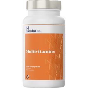 Nutribites Multivitamine - 13 Essentiële vitamines - Ondersteunt de weerstand en energie - 60 Vegan capsules