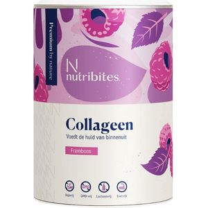 Nutribites Collageen Framboos - Met Hyaluronzuur én Vitamine C - Voedt de huid van binnenuit - 360g - Frambozensmaak