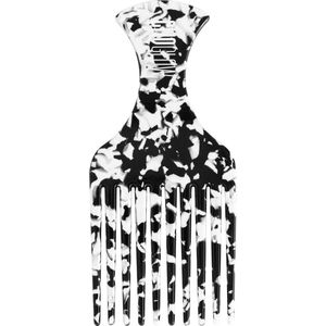 CLIQGLOW Speckle Afro Kam | Afro kam - Krullend Haar – Volume – Curly Hair - Wide Comb – Acetaat – Krullend Haar – Detangling Shower Comb - Afro Haar Verzorging | Black Marble