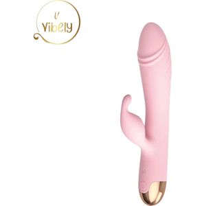 Vibely - Rabbit Vibrator 360 - Erotiek -tarzan vibrator - vibrators voor vrouwen - Sex Toys voor vrouwen - 10 standen - Fluisterstil - Pink