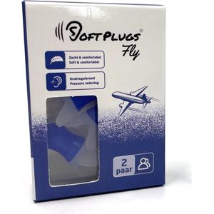 SoftPlugs Fly - Volwassenen - Vlieg Oordoppen - 2 Paar - Voordeelverpakking - zomerstunt - goedkoopste van Nederland