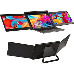 Triple Portable Monitor Full HD - 2 kabel-model - 2 x 14 inch IPS - Plug & Play - Extra scherm laptop - Tri screen monitor