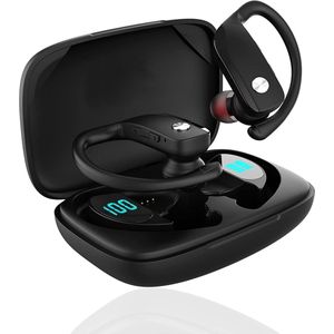 EDSYS Draadloze Oordopjes – Bluetooth Sport Oortjes Draadloos – Lange Batterijduur & Snelladen – Waterdicht – Hifi-Audio