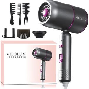 Vilolux® - Föhn Met Diffuser - Ionische Haardroger - Inklapbaar - Krullen - Warm En Koud - 2000W