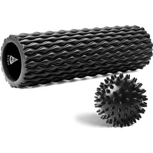 Dymu Foam Roller XL - Foamroller - Extra groot - Massagebal - Massage Roller - Triggerpoint Bal - Fitness - 45 cm - Zwart