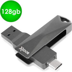 Xedor - USB-stick Plus - 128 GB - USB-C - USB-A - 3200 Mbps