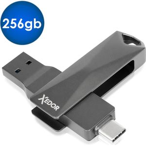 Xedor - USB-stick Plus - 256 GB - USB-C, USB-A - 3200Mbps, 2800Mbps