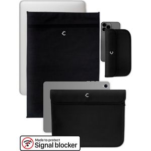 Comsecure® - Signaal Blokkerende Hoes - Laptop - Tablet - Telefoon & Autosleutel - Alles-in-één pakket - Anti Diefstal - Faraday - Keyless Entry - Dubbele Signaal Blokkerende Stof
