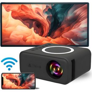 AJGR TrueLens 1500 Draagbare Mini Beamer - Full HD Mini Beamer / Projector - Thuis Bioscoop - Zwart