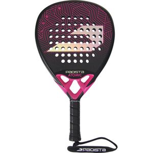 Padista Atomic Padel racket - Padel - 3K Carbon - Roze - Ruwe Oppervlakte - Druppelvorm - Black EVA Foam - Incl. padeltas