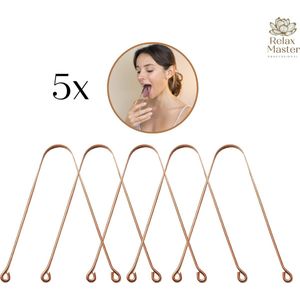 Tongschrapers 100% Koper - Family pakket 5 stuks - Mondverzorging voor de Tong - Tegen Slechte Adem - Mondhygiëne - Anti Bacterieel - Duurzaam