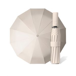 Kaaiman® Stormparaplu Opvouwbaar - Off-White - 12 Panelen - Creme - Beige - Paraplu - Reflecterende strip - Zaklamp - 1 Knop bediening - Geschikt voor 2 personen - Beperkte oplage