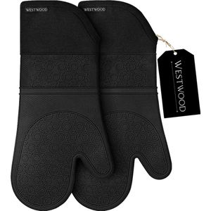 Westwood - Siliconen Ovenwanten - Zwart - Hittebestendig tot 250 °C - 2 Stuks