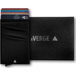 The Verge® - Pasjeshouder Uitschuifbaar - Met Sleeve - Kaarthouder - Pasjeshouder Mannen & Vrouwen - RFID Creditcardhouder - Pashouder - 8 Pasjes & Cash - Zwart - Cadeau Tip