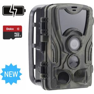 Dokx - Wildcamera - Nachtzicht - Voor Buiten - Inclusief 8 Batterijen - Incl. 32GB SD Kaart