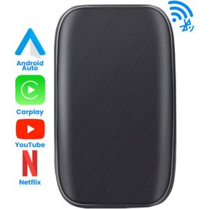 Dokx - Carplay Dongle - Draadloze AI Dongle - Zwart - Geschikt voor Apple CarPlay en Android Auto