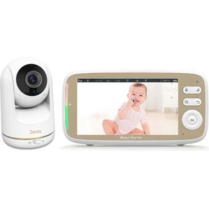 Zevio Babyfoon met Camera - Baby Monitor - 5 Inch HD Scherm - Op afstand bestuurbaar - Bestverkocht