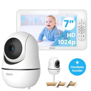 Zevio - XL Elite - Babyfoon met Camera - 7 Inch HD Monitor - Uitbreidbaar - Inclusief Flexibele Houder