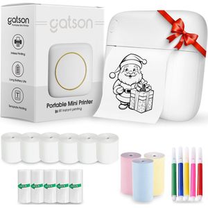 Gatson Mini Printer - Mobiele Fotoprinter - Inclusief 14 Rollen Papier