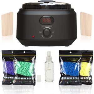 Luxor Beauty® Wax Apparaat - Professioneel Ontharingsapparaat - LCD Display - Inclusief Wax Beans en Siliconen Pot - Zwart