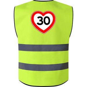 Veiligheidshesje Met Rits En Zakken · Reflecterend Geel Hesje · Veiligheidsvest Met Maximum Snelheid 30 km (XL)