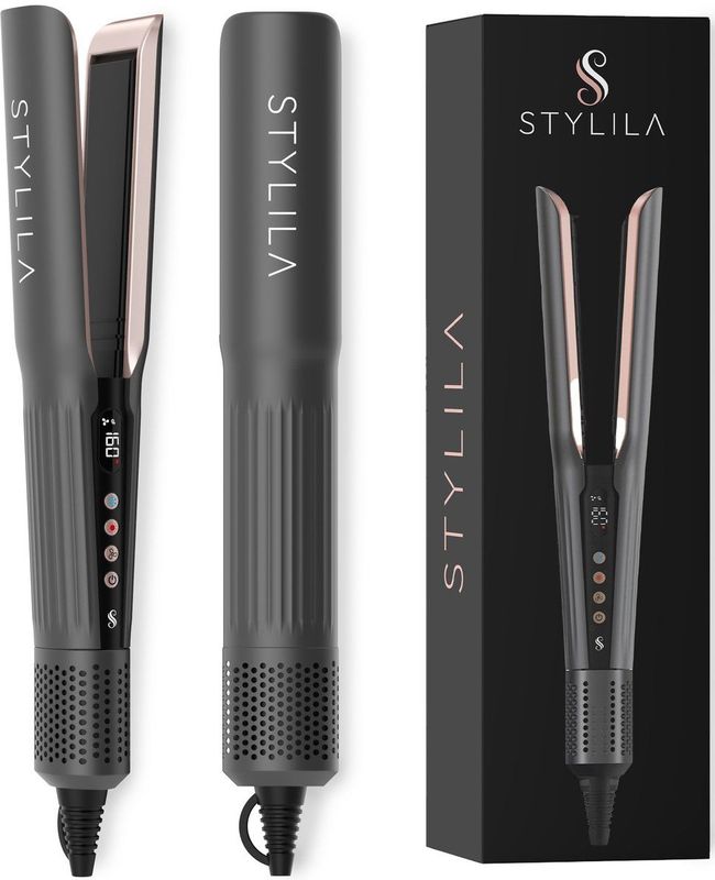 Stylila - Airstraight - Stijltang Wet-to-Dry - 2 in 1 - Kleur: Zwart