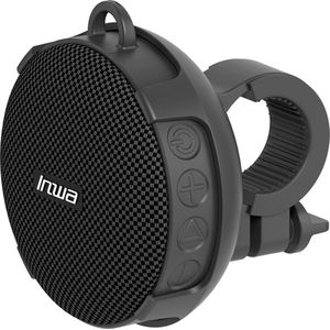 HR Goods - Inwa Draagbare Mini Outdoor Bluetooth Speaker - Waterbestendig - Stuurbevestiging - Zwart - Inclusief karabijnhaak voor ophangen speaker