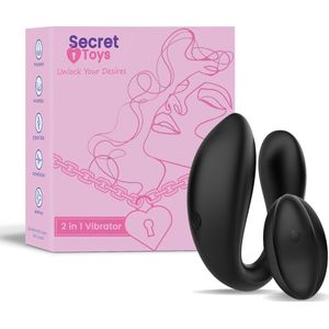 Secret Toys® 2 in 1 Vibrator - Vibrators voor Vrouwen - G-spot stimulatie & Clitoris stimulatie - Erotiek - Sex Toys voor vrouwen en koppels - 10 Standen - Fluisterstil & Discreet