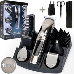 MetuX® - 14-in-1 Baardtrimmer mannen - Body Trimmer Set Heren - Nat & Droog Trimmen - Draadloze Baardtrimmers - Waterdicht Scheerapparaat Geschikt voor Lichaam/Baard/Neus - Waterproof Bodygroomer mannen - Multi Grooming Kit - Multigroomer Tondeuse