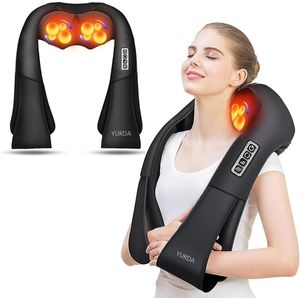 YURDA - Draadloze Shiatsu Massagekussen - Nekmassage - Nek en Schouder - Infrarood - Zwart