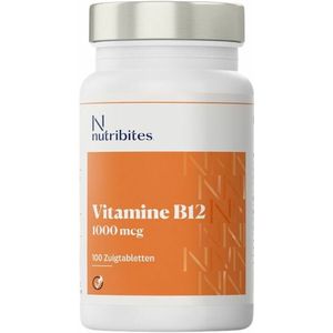 Nutribites - Vitamine B12 - 100 Zuigtabletten - Hooggedoseerd - Geschikt voor Vegetariërs en Veganisten