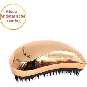 GinnComm Detangler - Luxe Anti-Klit Haarborstel - Tangle Teezer - Scalp Massager - Curling brush - Compact & Anti-Statisch - Goud