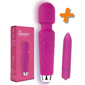 VIBEMATE® Personal Massager - Magic Wand Vibrator - Clitoris Stimulator - Fluisterstil & Discreet - Vibrators voor Vrouwen en koppels - Seksspeeltjes - Sex toys voor Vrouwen - Erotiek - Cadeau voor Vrouw - Rose Pink